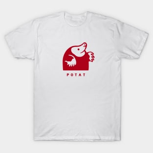 Small chonky mole with round body. Minimal design in red ink T-Shirt